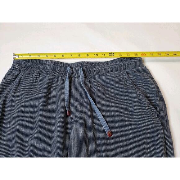 Betabrand Pants Medium Tall LONG Womens LINEN Elastic Waist Joggers Blue Pockets - Picture 7 of 10